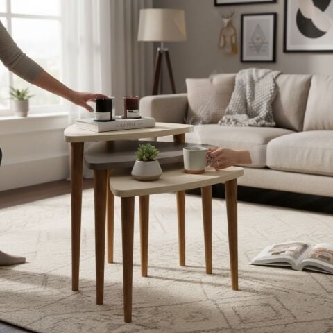 Bolero Zigon Sehpa Krem Cappuccino Krem