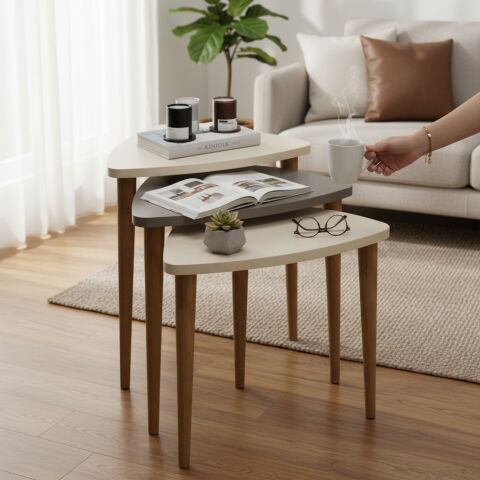 Bolero Zigon Sehpa Krem Cappuccino Krem