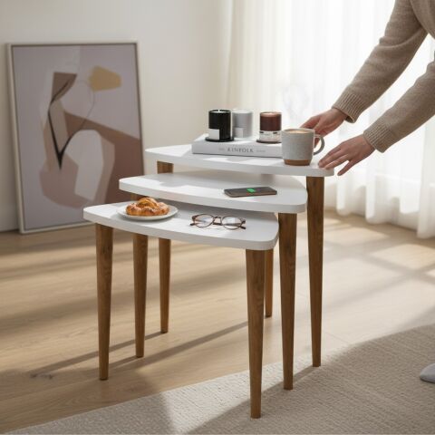 Bolero Zigon Sehpa Beyaz