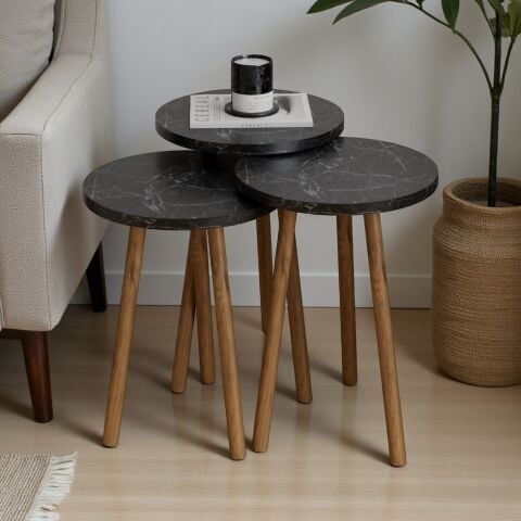 Roma Zigon Sehpa Bendir Mermer