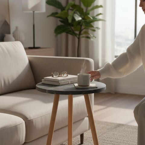 Roma Zigon Sehpa Bendir Mermer