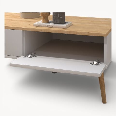 Alice Orta Sehpa Beyaz-Meşe