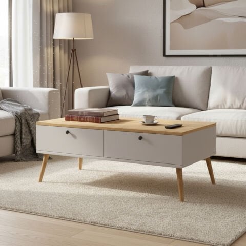 Alice Orta Sehpa Beyaz-Meşe